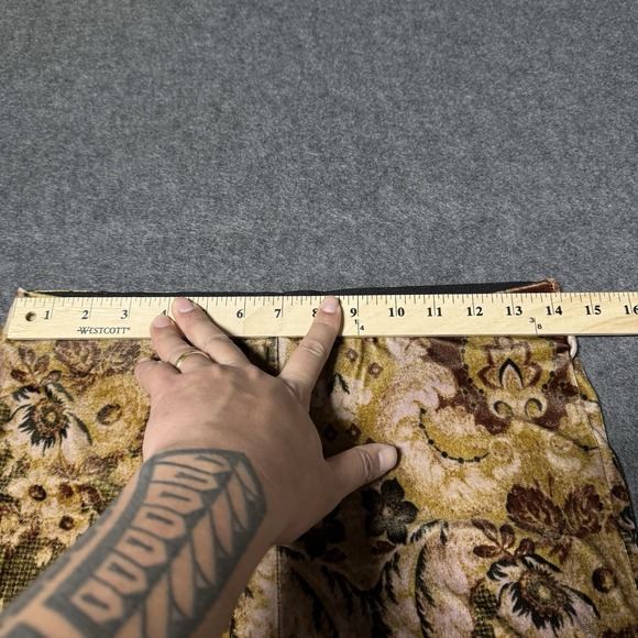 Free People Women's Velvet Flare Bell Bottom Pull On Pant Pattern Size XS Boho - Picture 7 of 10